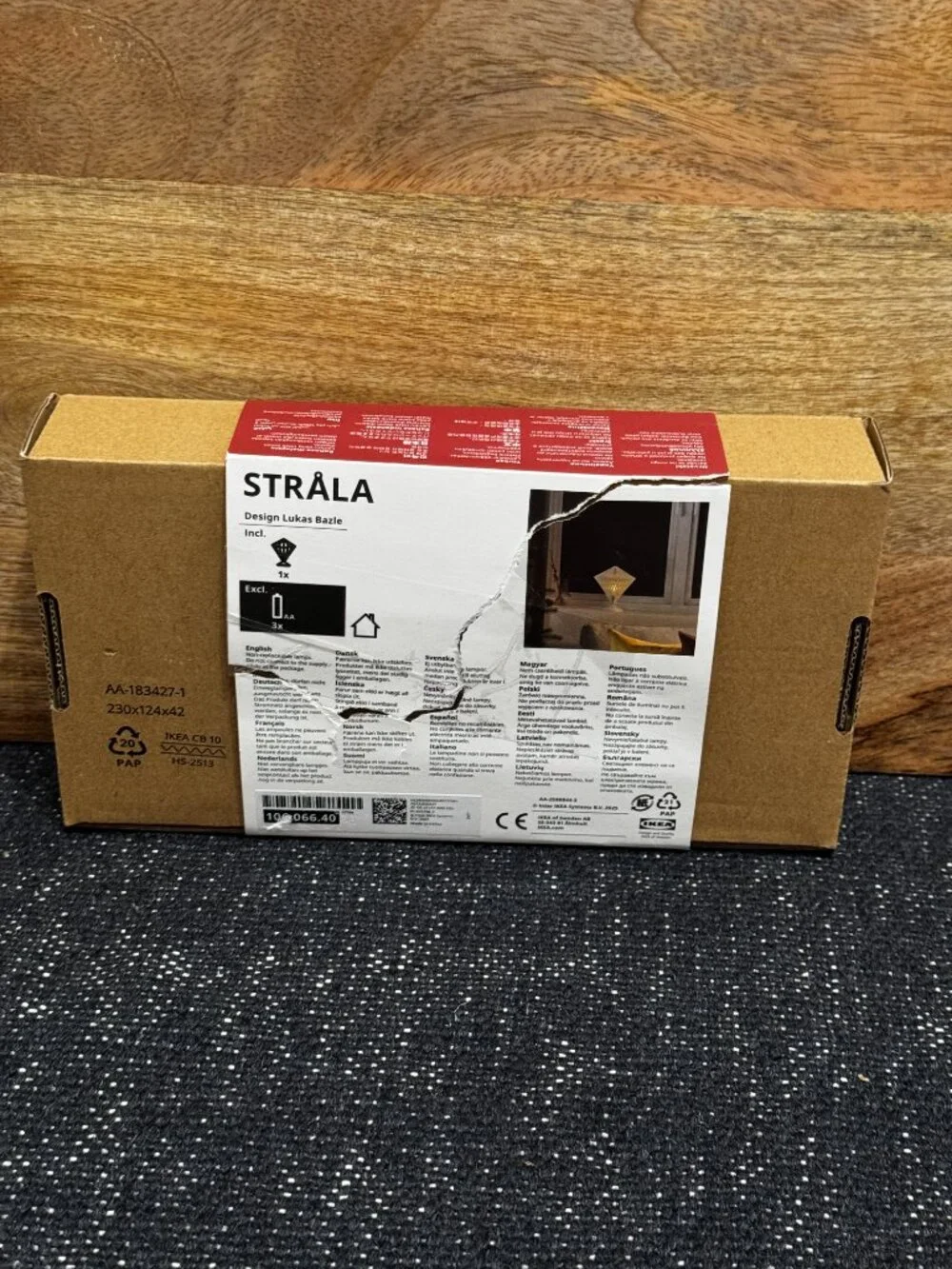 IKEA STRÅLA LED Pleated Diamond-Shaped Table Lamp, White, 106.066.40